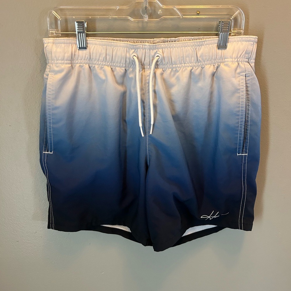 Hollister White to Navy Blue Ombre Athletic shorts